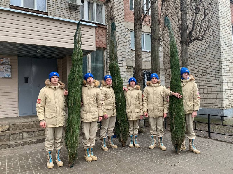 Семьям воронежских мобилизованных к Новому году подарили ели