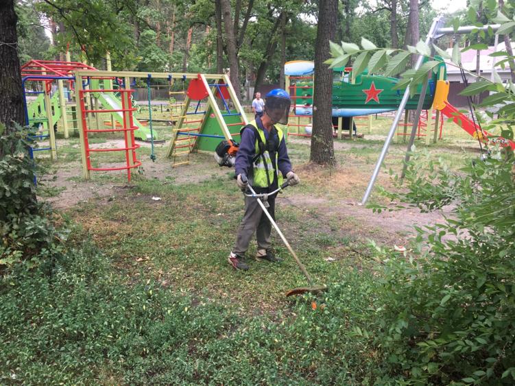 В Железнодорожном районе Воронежа продолжается покос травы