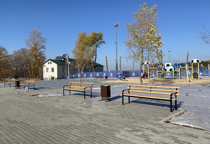 В Воронеже завершено благоустройство сквера «Футбольный»