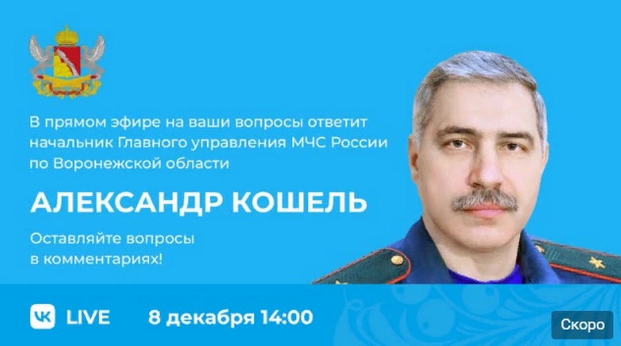 Что будет в Воронеже 8 декабря. Клим Холодный. Международный день художника. Прямая линия начальника ГУ МЧС. Сильный ветер
