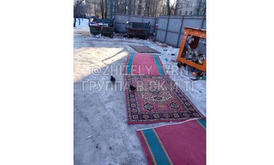 Песком и коврами борются с сильнейшей гололедицей воронежцы