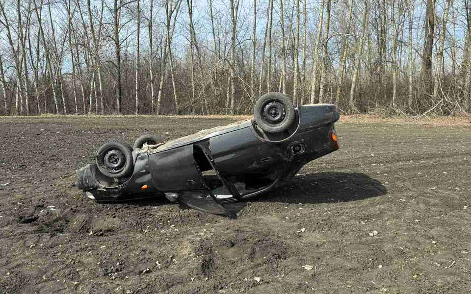 Водитель перевернувшейся под Воронежем иномарки попал в больницу