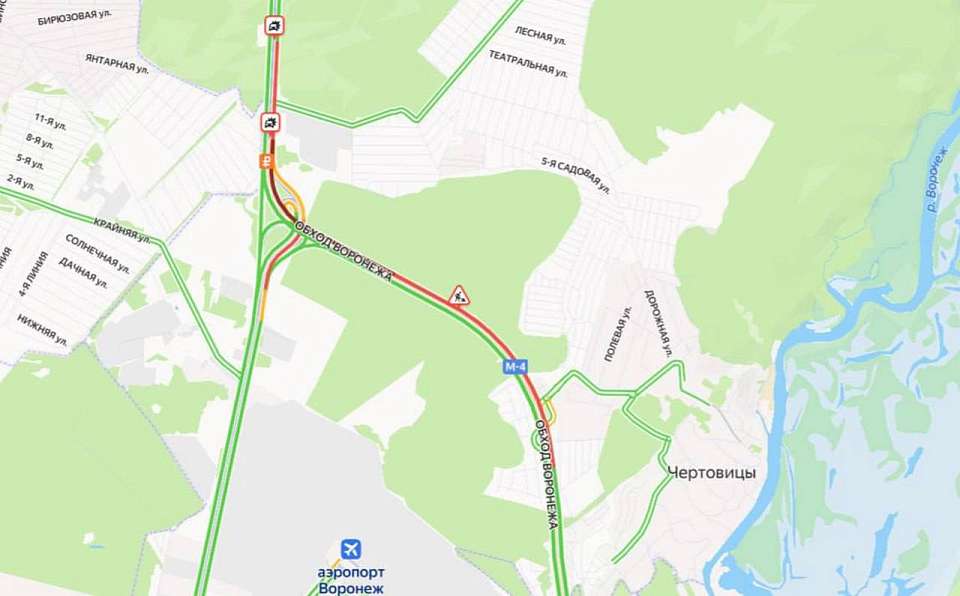Большая пробка образовалась на трассе М-4 «Дон» в обход Воронежа