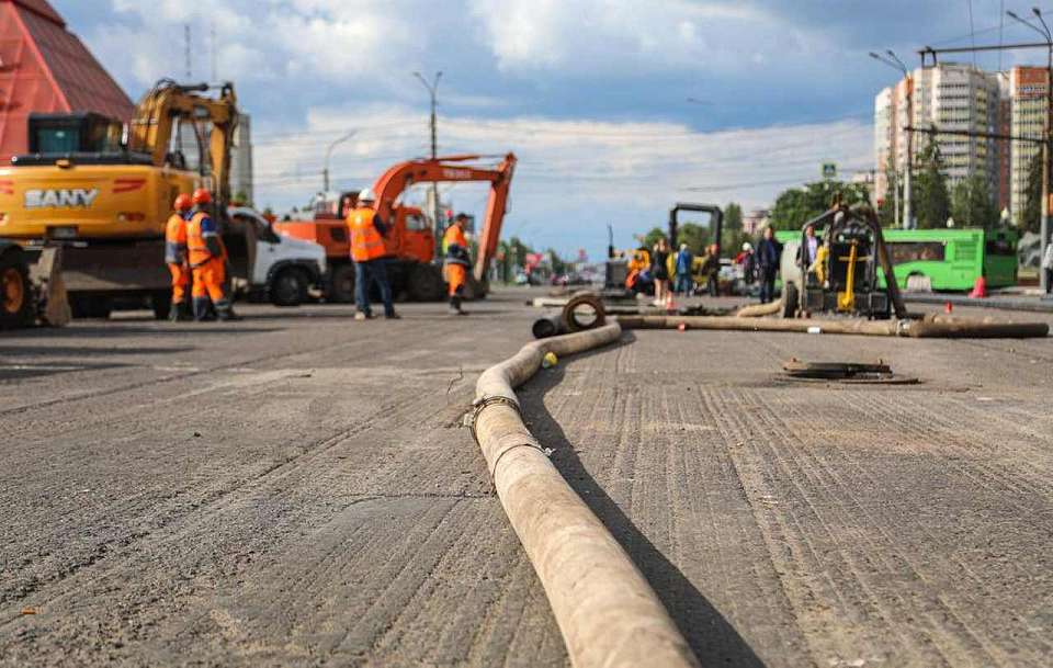 Временный трубопровод на Московском проспекте в Воронеже полностью смонтировали