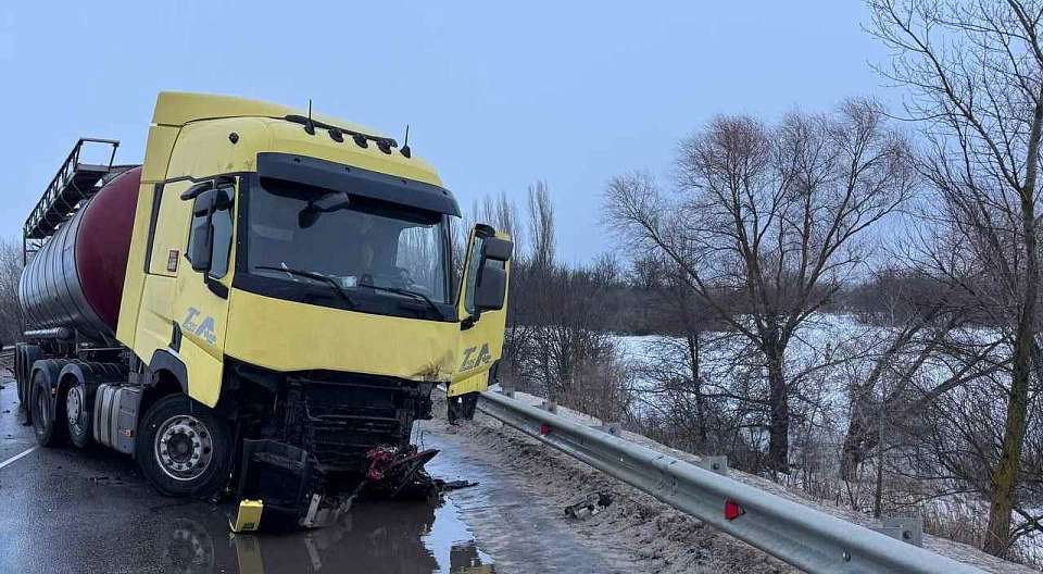 Смертельное лобовое столкновение Skoda и фуры произошло в Воронежской области