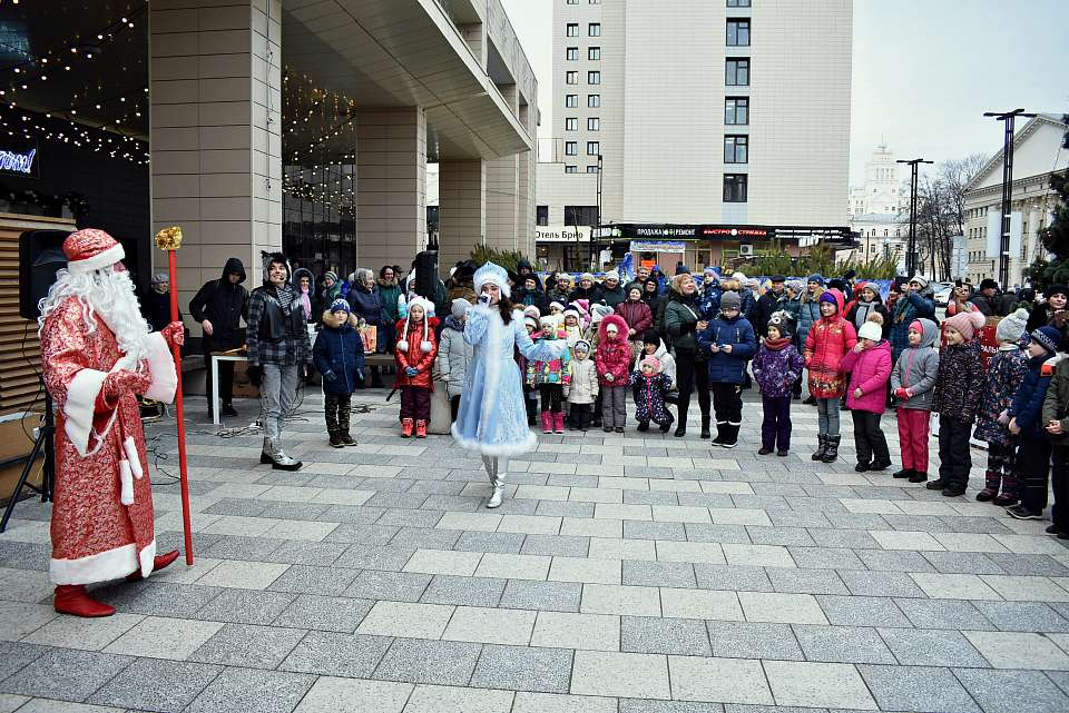 В Ленинском районе Воронежа открылась новогодняя ёлка