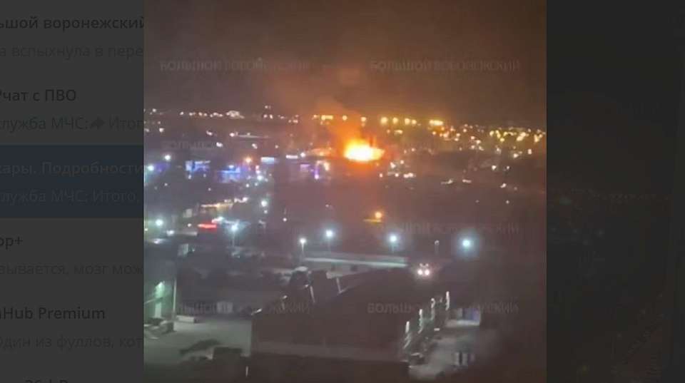 Ночью в Воронеже загорелась фура