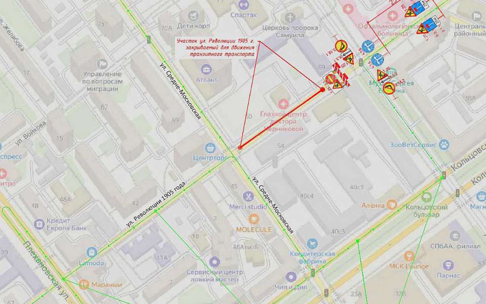 В Воронеже продлили перекрытие улицы Революции 1905 года до 24 августа
