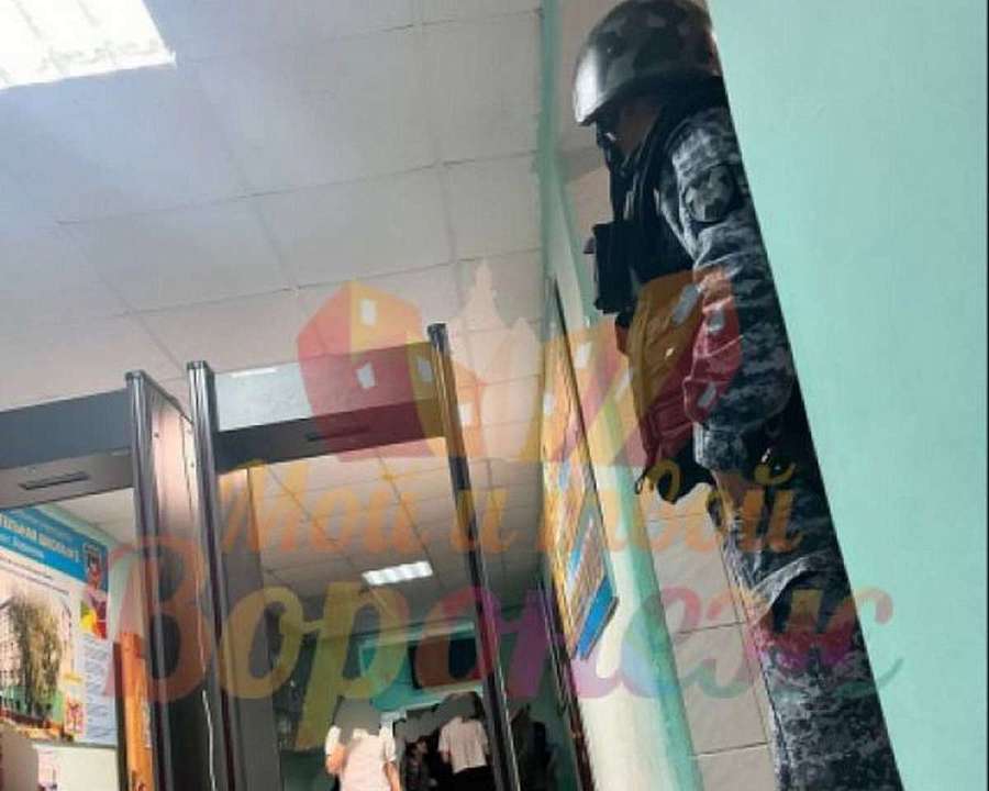 К воронежской школе экстренно съехались силовики