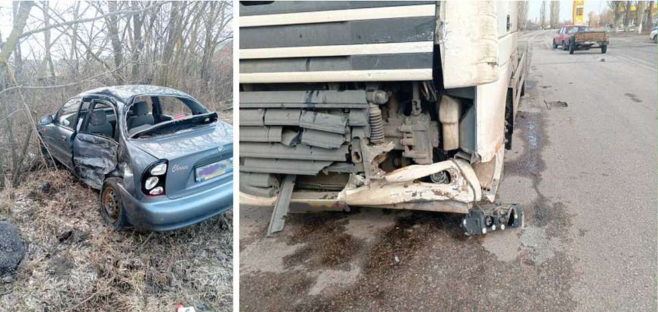 Жительницу воронежского села увезли в больницу после столкновения её авто с большегрузом