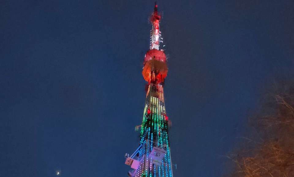 Праздничная подсветка украсит телебашню Воронежа в День единения народов Белоруссии и России 