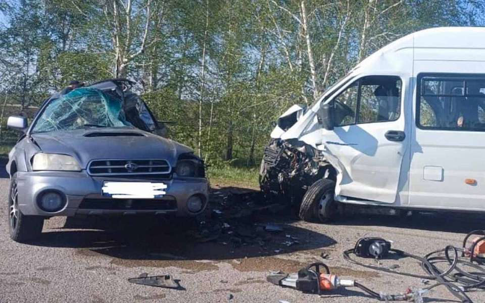 Один человек погиб и пятеро пострадали в ДТП пикапа и микроавтобуса в Воронежской области