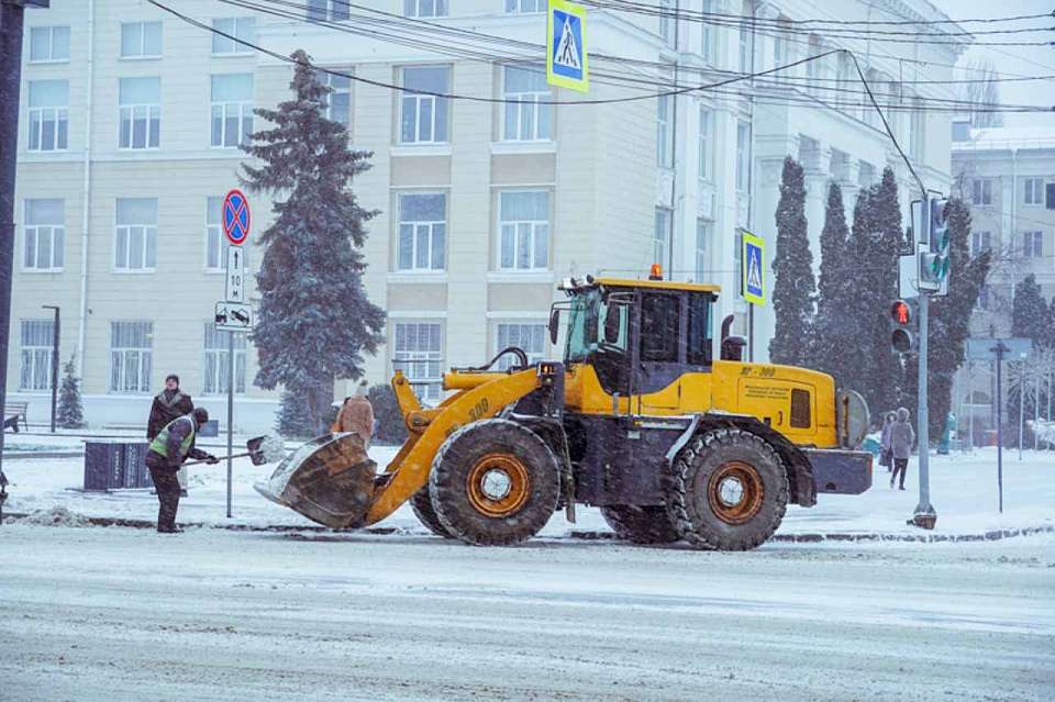 Более 20 тонн снега вывезли с улиц Центрального района Воронежа за несколько часов