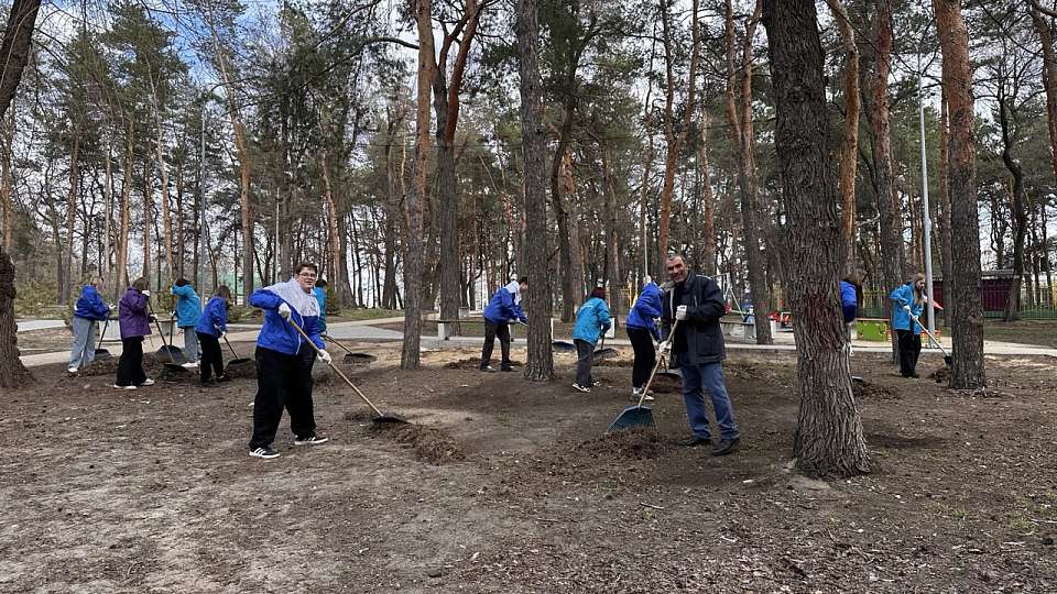 Волонтеры навели порядок в сквере «Лесная сказка»
