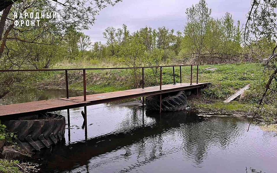 Предприниматели и активисты Народного фронта восстановили ветхий мост под Воронежем