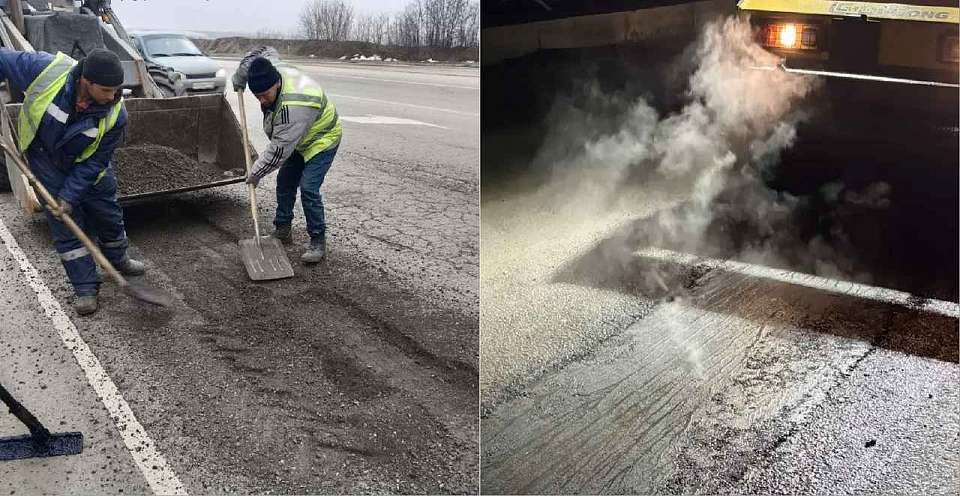 В Воронеже продолжается ямочный ремонт городских улиц