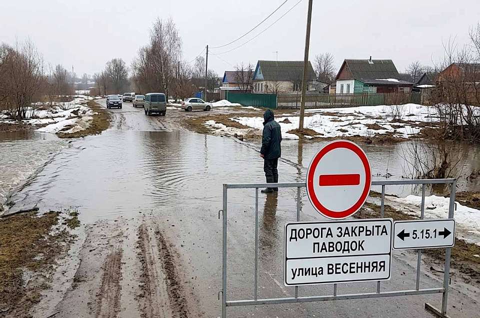 Дорогу в поселке под Воронежем закрыли из-за паводка