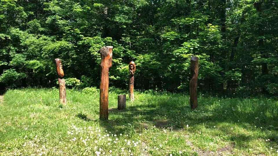Скульптуры на «Поляне предков» на Большой воронежской экотропе уничтожили вандалы